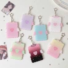Angel Wing Acrylic Card Holder, High Aesthetic, Portable, With Star-Shaped Chain And Bow Decoration, Can Store Small Cards And IDs, Suitable For Carrying, Desktop Display, Christmas Gifts, Back To School - Card Sleeve - View 10