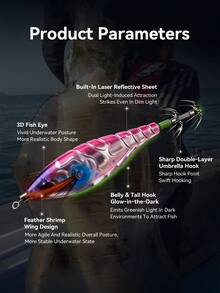 KINGDOM EGI PRO Floating Squid Lure Set 5pcs/Box 55mm 70mm 80mm Squid Lures Artificial Squid Hooks Squid Fishing Lures Saltwater Fishing Squid EGI Glow - Multicolor - View 4