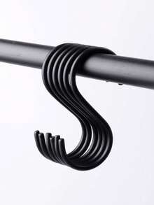 20pcs S-Shaped Hanging Hooks, No Installation Required, Convenient To Use, Can Be Directly Suspended - Black - View 3