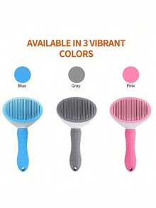 Self-Cleaning Pet Brush, Suitable For Dogs, Cats, Rabbits And Other Pets, Removes Loose Fur, Skin-Friendly Massage Grooming Tool, Suitable For Long And Short Hair Pets - Multicolor - View 9