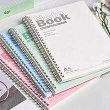 A5 Spiral Notebook - Simple Hardcover With Tear-Out Inner Pages And Glossy Finish, Suitable For Various Occasions Such As Office Work, Study, And Gifting. The Cover Design Is Inspiring, And The Binding Is Sturdy And Durable. - Multicolor - View 1