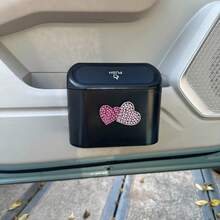 1件裝愛心設計汽車垃圾桶 耐用ABS懸掛式車內垃圾桶 車用內飾配件 預鑽孔易安裝 - 愛心 - 查看 5