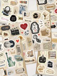 8pcs Russian Text Stickers Notebook, Planner, Phone Case Decorative Decals Gift - A - View 5
