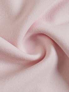 Aflion Women Summer Fall Light Pink Lace Deep V Neck Flare Long Sleeve Slim Fitted Crop Top Casual Daily Basic Tee - Pink - View 5