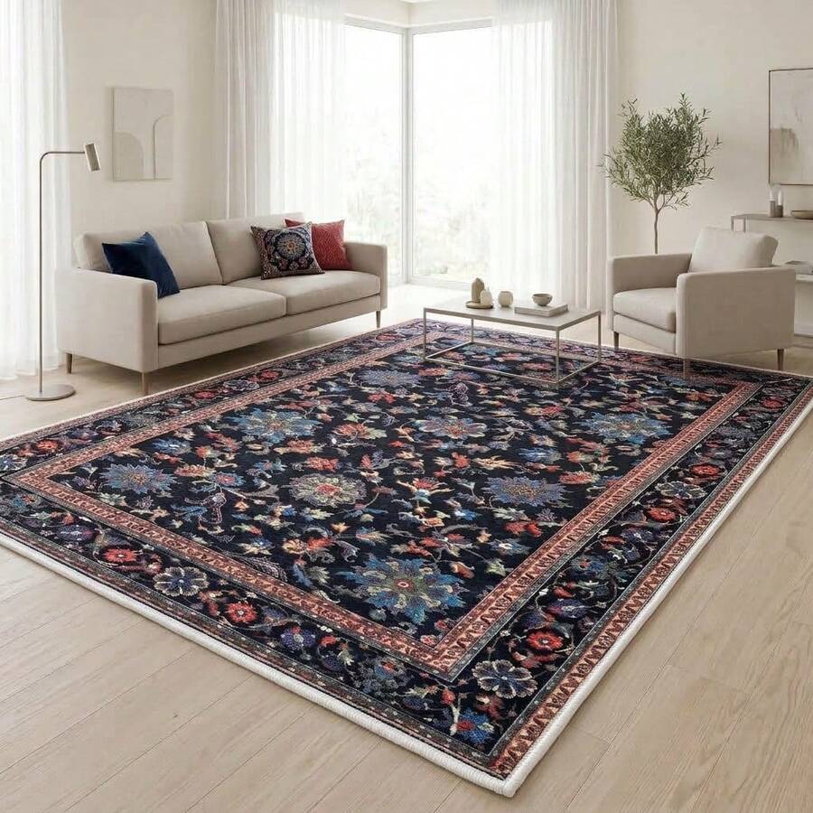 Washable Scandinavian Rugs – Nordic Designs For Modern Homes - Perfect For Living Room, Bedroom, Hallway, Kitchen - Indoor And Outdor Carpet | Non-Slip Backing - Camel - View 1