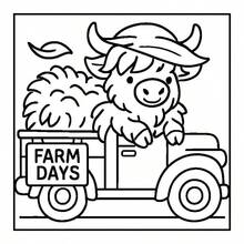 1pc Highland Cow Coloring Book, Adorable Fluffy Scottish Cow Farm Scenes, Relaxing Anti-Anxiety Coloring Sheets For Beginner - Multiple Styles - View 8