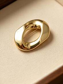 2pcs Asymmetrical Hollow Metal Brooch, Multi-Functional Polished Scarf Clip, T-Shirt Clip, Commute Dress Outerwear Accessory - Multicolor - View 10