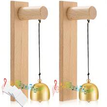 1/2pcs Shop Door Bell, Magnetic Wooden Door Bell Rings When Door Opens, Suitable For Cafe Glass Door Shop Entrance, Housewarming Gift (Bar Shape, 5.91 X 1.38 Inches) - Doorbell - View 7