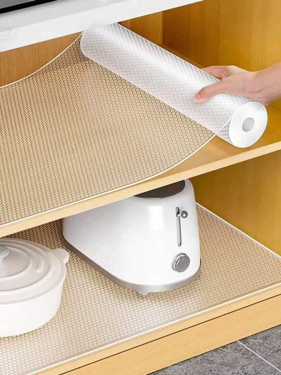 1 Roll Cabinet Liner, Moisture-Proof Heat-Resistant Non-Slip Drawer And Tabletop Mat, Waterproof Oil-Proof Dust-Proof, Suitable For Cabinets Drawers Refrigerator, Easy To Clean, Kitchen Countertop Furniture Storage Mat - Multicolor - View 1