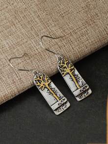 YOYO Bông tai mặt dây chuyền họa tiết cây phong cách Bohemian cổ điển - Quà tặng hoàn hảo cho phụ nữ - Hai màu - Xem 6