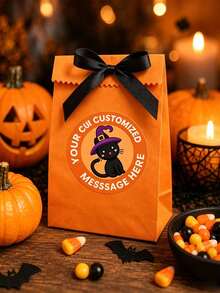 Custom Halloween Stickers, Candy Halloween Stickers, "Trick-Or-Treat" Stickers, Happy Halloween Labels, Spooky Party Favor Labels, Packaging Decor - Multicolor - View 5