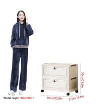 1pc 40-60cm Wide Folding Storage Cabinet, Large Capacity Multi-Layer Folding Storage Cabinet Set, Stackable Flip-Top Plastic Storage Box, Multi-Purpose Home Storage Cabinet, Can Store Clothes, Books, Toys, Waterproof And Dustproof, With Wheels, Suitable For Bedroom, Living Room, Study, Bathroom, Home Organization, Christmas Decoration, Kitchen Storage Rack - White - View 11