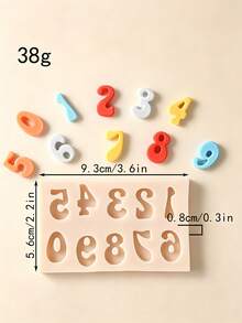 3D Letter & Number Silicone Molds, Fondant Birthday Cake Molds, Uppercase & Lowercase Cartoon Chocolate Clay Baking Tools, Candy Molds & Cake Decoration Tools, Birthday Party Decoration - Beige - View 3