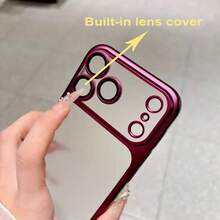 奢華透明磨砂 TPU 手機殼，相容 iPhone 18 Pro Max 18 Pro 17 Pro Max Air 16 15 14 13 12 11 Pro Max Plus，透明鏡頭保護，18 Pro Max 手機殼，Apple 系列可立即轉換為 17 18 手機殼，軟邊防震，中性保護殼 - 櫻桃紅 - 查看 4