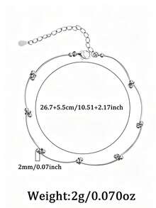 1pc Ins Style 925 Silver Bead Knot Thin Snake Bone Bracelet For Women Commute & Date Wear - Silver - View 3