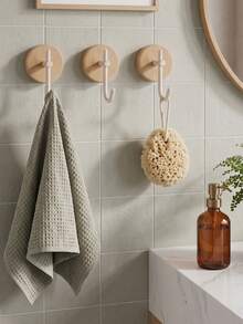Wood Base Kitchen Wall Hooks, Clear And Organize Cooking Supplies, Used For Hanging Kitchen Towels, Heat-Resistant, Pot Holders And Cooking Utensils. No-Drill Mounting,Ideal For Kitchen Backsplash, Bringing Neat Storage To Your Cooking Space. - Multicolor - View 6