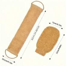 2pcs/Pack Strong Exfoliating Towels, Made Of Jute Material, Gentle On Skin. Double-Sided Back Exfoliating Tool, Suitable For Men And Women. Thickened Bath Towel Gloves. - Multicolor - View 3