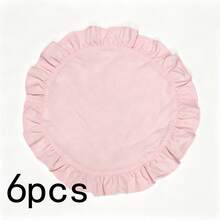 1 pieza/2 piezas/6 piezas Manteles individuales de unicolor francés con borde de volantes, servilletas pequeñas de encaje floral estilo Ins, mantel multiusos para cubrir el polvo - Multicolor - Ver 23