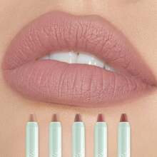 Pensil Lip Liner Dua Sisi CZEL dengan Kuas Blending Terintegrasi, Pensil Kontur Bibir Matte Tahan Lama Anti Luntur, Warna Nude untuk Pemula - 05 - View 9