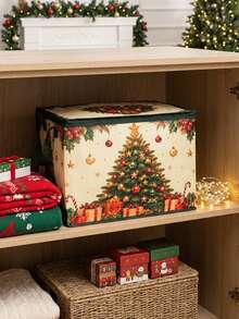 Kotak Penyimpanan Natal dengan Resleting, Motif Pohon Natal, Desain Pegangan Ganda, Kotak Penyimpanan Liburan Lipat Besar, Organizer Persegi Panjang Anti Debu, Cocok untuk Dekorasi Natal, Pembungkus Kado, Pakaian, Mainan, Lemari Pakaian, Kamar Tidur, dan Dekorasi Rumah Pesta Natal - Pohon Natal retro - View 11
