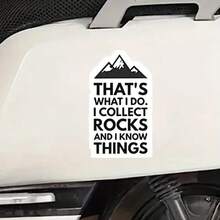 1/5pcs "THAT'S WHAT I DO. I COLLECT ROCKS AND I KNOW THINGS" Funny Quote Stickers - Waterproof PVC Stickers, Suitable For Laptop, Car, Water Bottle, Notebook, Toolbox Decoration - A - View 5