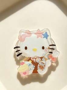 SANRIO 1pc Multi-Functional Dessert Cartoon Printed Acrylic Airbag Phone Grip, Multiple Sweet Kitten & Bunny Patterns, Clear Acrylic Material, Foldable & Retractable Airbag, Self-Adhesive Sticker For Phone Back, Support Horizontal & Vertical Video Playback, With Stand, Finger Grip & Anti-Drop Functions, Creative Holiday Birthday Gift, Unisex, Top Choice For Daily Use & Gifting - Multicolor - View 20