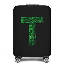 Vibrant Artistic Letter Print Elastic Luggage Cover, Dustproof & Scratch-Resistant Suitcase Protective Sleeve, Fits 18-32 Inch Travel Rolling Luggage - Black - View 41