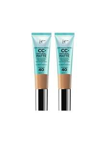 IT Cosmetics [حزمة] كريم أساس طبيعي مطفي CC+ SPF40 لون تان محايد 32 مل * 2 - محايد و - مشاهدة 2