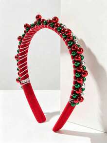 2pcs Women's Colorful Beaded Headband With Contrast Color Bells For National Day Party, Festive Atmosphere - Multicolor - View 4