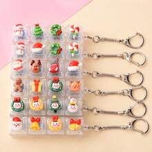 1pc Christmas Keyboard Keycap Keychain Accessory, Creative Santa Claus Keycap Pendant Charm, Suitable For Backpack, Handbag Portable Decoration, Holiday Gift - Multicolor - View 3