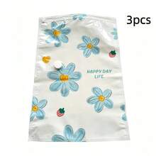 1pc/3pcs Thickened Leak-Proof Vacuum Compression Bags, Orchid Design Home Clothing & Quilt Storage Bags - Multicolor - View 5