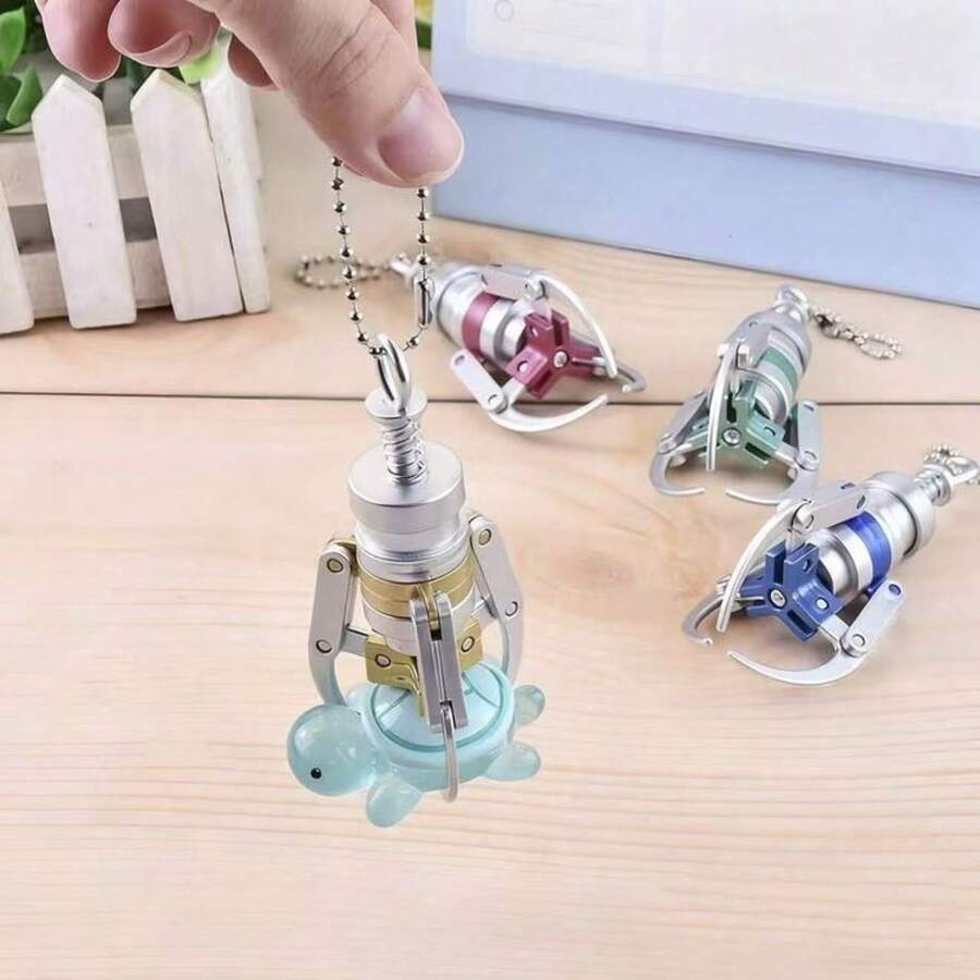1/4pcs Creative Mini Claw Clip Fingertip Stress Relief Toy, Decompression Gadget Keychain, Doll Machine Claw DIY Pendant - Multicolor - View 1