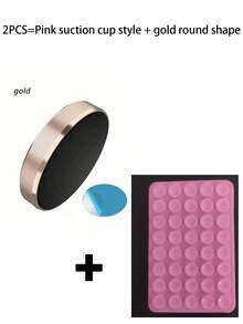 1/2pcs Metal Round Mini Magnetic Phone Holder, Mini Round Phone Stand, Multi-Function Car Phone Navigation Mount, Dashboard Installation Compatible, Suitable As Birthday Gift For Family And Friends Car Accessories (Due To Production Batch Reasons, Details May Vary, Subject To Actual Product) - Multicolor - View 12