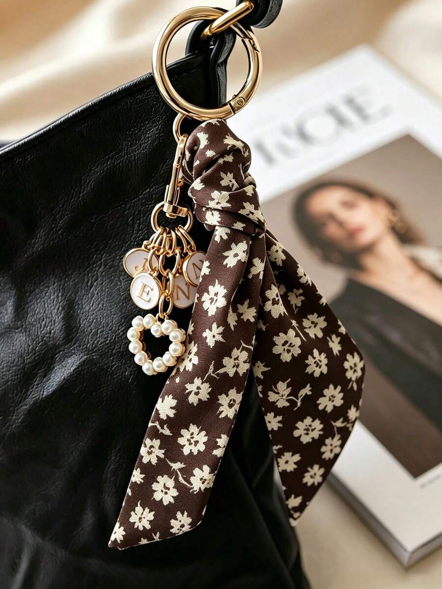 Floral Satin Keychains | Bag Charms, Bag Accessories, Purse Charm, Floral Satin, Floral Keychain - Multicolor - View 1