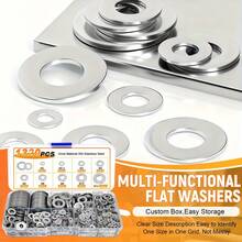 1320-Piece 304 Stainless Steel Flat Washer Set, Durable Material, Polished Surface, O-Ring Fastener Gasket Set, With Storage Box, Includes 9 Commonly Used Sizes (M2-M12), Suitable For Home, Industrial Repair, DIY Projects - Stainless Steel Washer Set - View 9