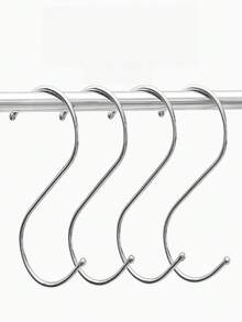 12pcs S-Shaped Multi-Function Kitchen & Bathroom Hooks, Suitable For Cookware, Hats, Shirts, Socks And Other Household Items, Great Space-Saving Gift - Multicolor - View 6