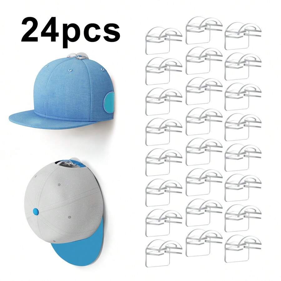 4/8/12/16/20/24 buah Gantungan Topi Perekat, Cocok untuk Dinding, Gantungan Topi Baseball yang Kuat, Rak Gantung Topi Baseball di Dinding, Stand Pajangan Topi, Aksesoris Penyimpanan Topi