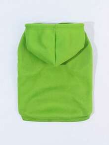 The 3estie 3eastie 1pc Polyester Solid Color Dopamine Color Palette Comfortable Basic Sleeveless Hooded Sweatshirt For Cats And Dogs Indoor Outdoor - Green - View 4