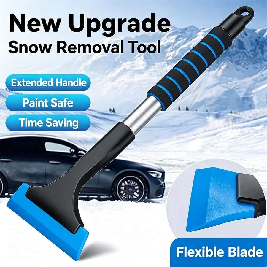 Car Snow Shovel, Aluminum Alloy Multi-Function Ice Scraper, Windshield Snow Brush Cleaner For Vehicle Winter Tool - A - View 1