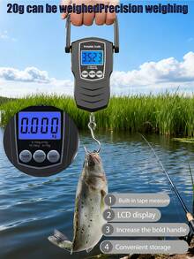 [High Quality]One Portable Handheld Scale, Multi-Functional Travel Scale, 50kg/75 Kg Capacity, Hanging Fishing Scale, Suitable For Family And Air Travel, With A Large Handle, Backlit LCD Display, And Weight Lock Function (AAA Batteries Not Include - Multicolor - View 4