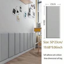 6pcs Gray & White Self-Adhesive Soft Wall Padding, Anti-Collision Wall Stickers For Home Bed Headboard, Bedside, Tatami Wall Surround, Background Wall Decor - Soft-padded Sticker - View 11