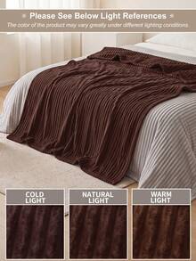 1pc Chocolate Brown Sofa Blanket, Comfortable & Warm, Super Skin-Friendly & Breathable, Lightweight & Soft, Minimalist Fashion Design, All-Around Comfort, Suitable For Travel, Nap Blanket, Multiple Sizes Available, Machine Washable - Chocolate Brown - View 9