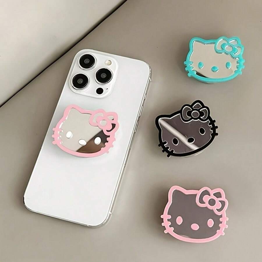 SANRIO 1pc Hello Kitty/Silicone Phone Ring Holder Kitty&Heart/Dust-Proof Protective Case/Cartoon Bear/Women's Gift Portable Anti-Lost Keychain Suitable For Hello Kitty Lovers - Multicolor - View 1