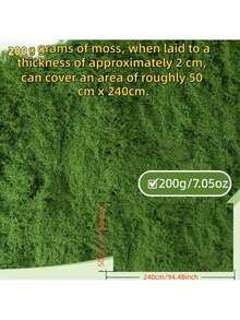 200g Large Artificial Moss Mat, Easy-To-Cut Plastic Moss For Landscape Decor, Enhanced Green Shade, Ideal For Large Areas / Artificial Foliage - Indoor & Outdoor Decoration, Perfect For Glass Vases, Planters, Landscaping And Aquarium Decor - 200g Moss - View 10