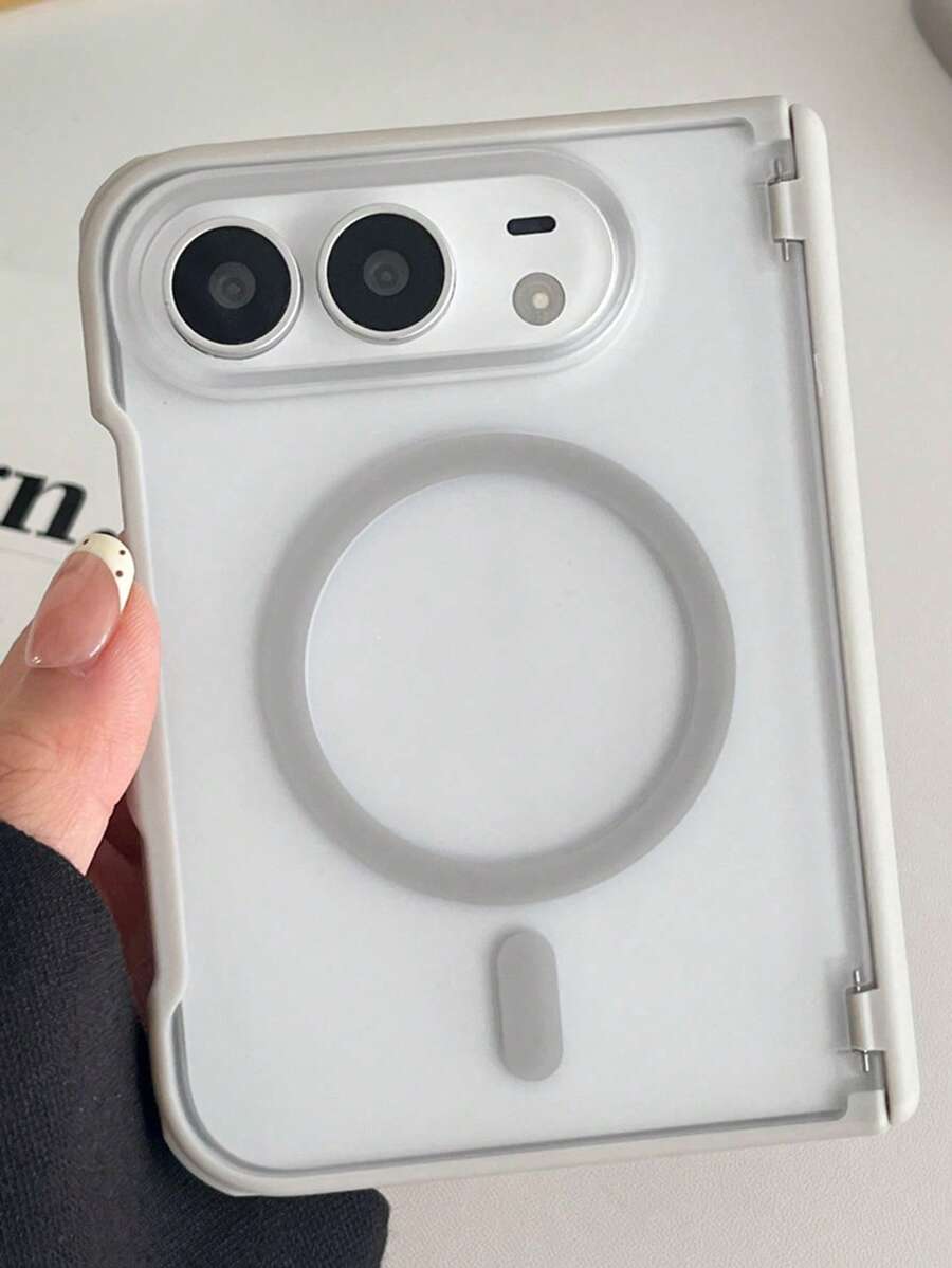 Luxury Minimalist Business Matte Clear Skin Feel Phone Case Compatible With IPhone 18 Duo Fold Hard PC Back Cover - Light Grey - View 1