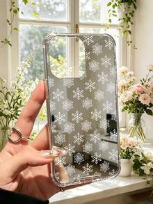 Ốp lưng điện thoại quà tặng Giáng Sinh họa tiết bông tuyết trắng, bề mặt gương bạc phản chiếu, phong cách đơn giản thanh lịch, viền mềm chống va đập rơi rớt - Nhiều màu - Xem 3