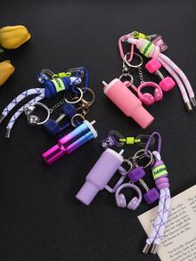 1P Fitness Keychain, Mini Water Bottle/Hammer/Earphone Hanger Keychain, Bag Hanger, Car Keychain, Gift For Friends - Multicolor - View 5