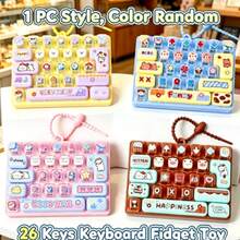 1pc Mood Station, Button Stress Relief Toy 26 Keyboard Mechanical Keycap Keychain Pendant, Random Color - Multicolor - View 6
