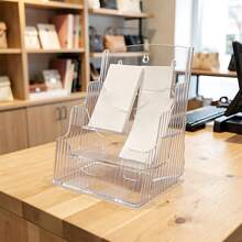 3-Tier Transparent Acrylic Storage Rack/Bookshelf Set, Desktop Stationery Organizer With Pen Holder, Multi-Layer File & Magazine Holder, Space-Saving Desk Bookshelf For Books, Notebooks, Pens And Sticky Notes, Home Office Study Room Desktop Organization - View 7