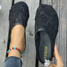 Fashionable Breathable Mesh Minimalist One-Piece Slippers - Black - View 6